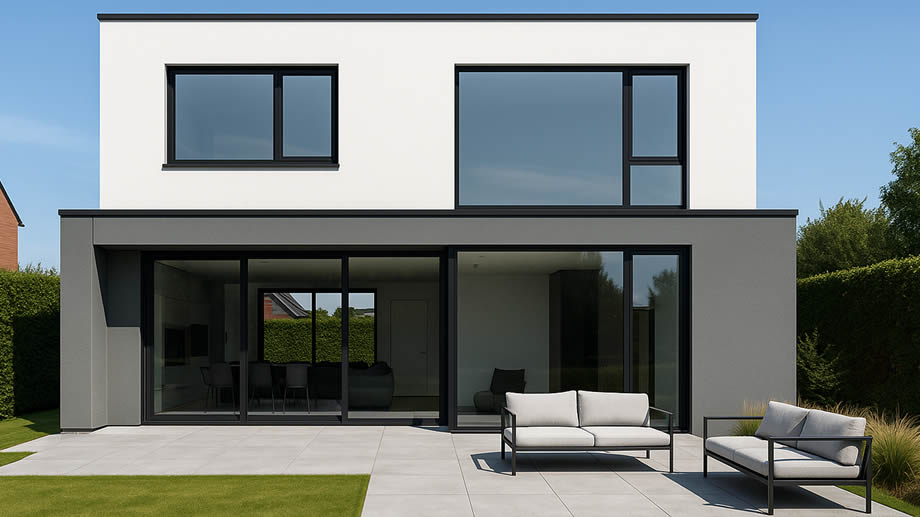 Woning met aluminium kozijnen