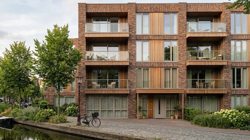 Appartementen met kunststof kozijnen