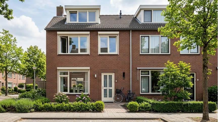 Hoekwoning met kunststof kozijnen
